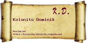 Kolonits Dominik névjegykártya