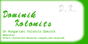 dominik kolonits business card